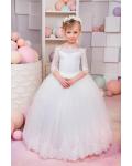  Princess Off-the-shoulder Half Sleeve Lace Floor-length Long Tulle Flower Girl Dresses