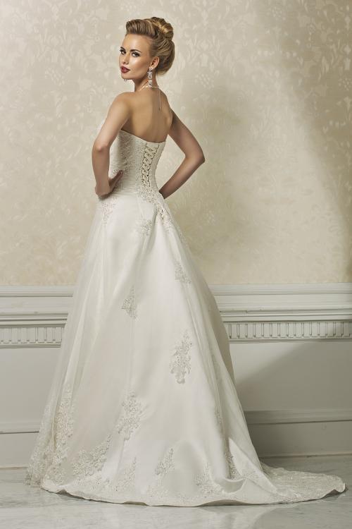 Charming A-line Strapless Beading&Sequins Lace Sweep/Brush Train Wedding Dresses 