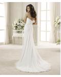 Simple Sheath/Column Sweetheart Beading Ruching Sweep/Brush Train Chiffon Wedding Dresses 