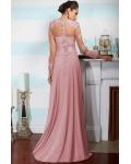 HOt Sale Long Sleeved Beaded A-line Split Chiffon Long Prom Dress 