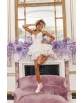 Ivory A-line Spaghetti Straps Sleeveless Short/Mini Short Wedding Dresses with Three Tiers of the Skirt