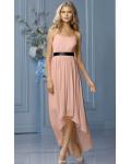 High Low Natural None A-line Sleeveless Chiffon Bridesmaid Dresses