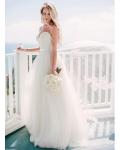 Simple Timeless Ball Gown Strapless Sweetheart Tulle Wedding Dress with Ribbon 