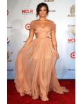 Demi lovato A-line Shoulder Straps Beach Style Cap Sleeve Long Chiffon Prom Dress 