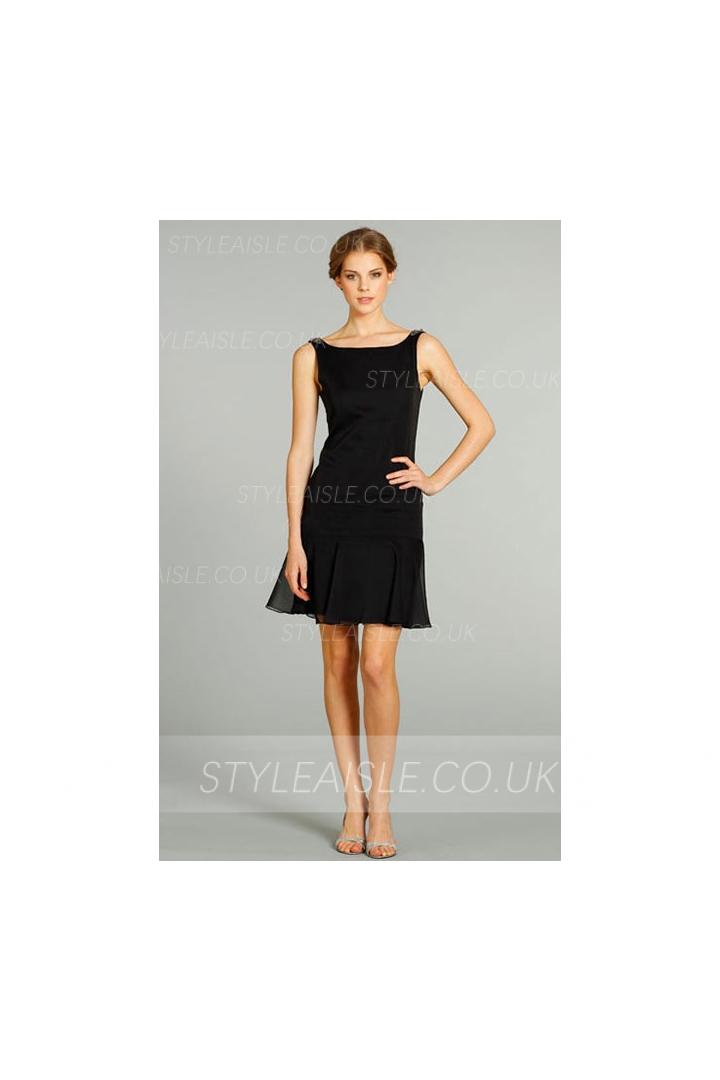 Short Chiffon Zipper Sheath Natural Bridesmaid Dresses