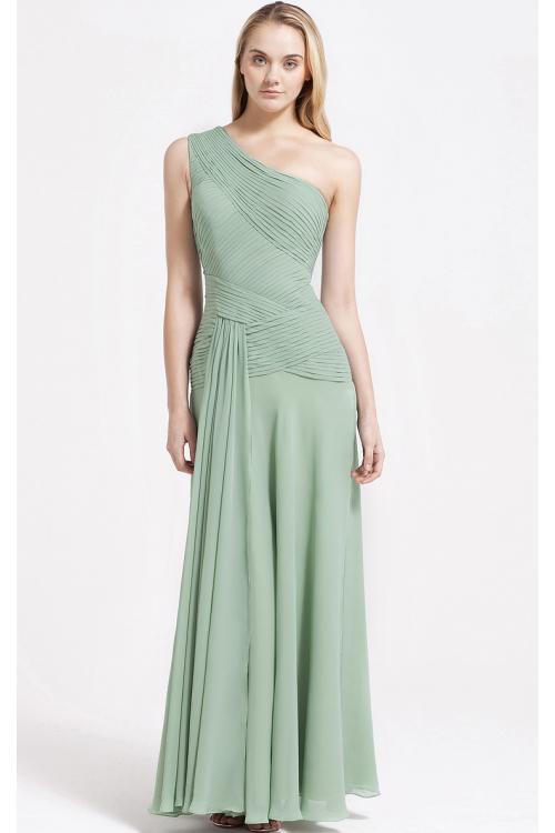 Zipper A-line Sleeveless Floor-length One Shoulder Bridesmaid Dresses