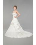 Classical Ball Gown Lace Taffeta Wedding Dress with Flowers 