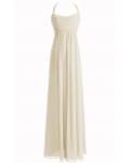 Chiffon Floor-length Natural Halter Zipper Bridesmaid Dresses