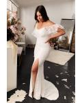 Mermaid Off-the-shoulder Lace Sweep Train Long Wedding Dresses