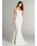 Strapless Sweetheart Lace Pattens Trumpet Wedding Dress 