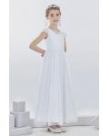 Nectarean A-line Short Sleeve Floor-length Tulle Communion Dresses