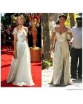 Elegant Beading Cap Sleeve Long Chiffon Evening Dress 