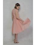  A-line Jewel Sleeveless Knee-length Long Chiffon Bridesmaid Dress 