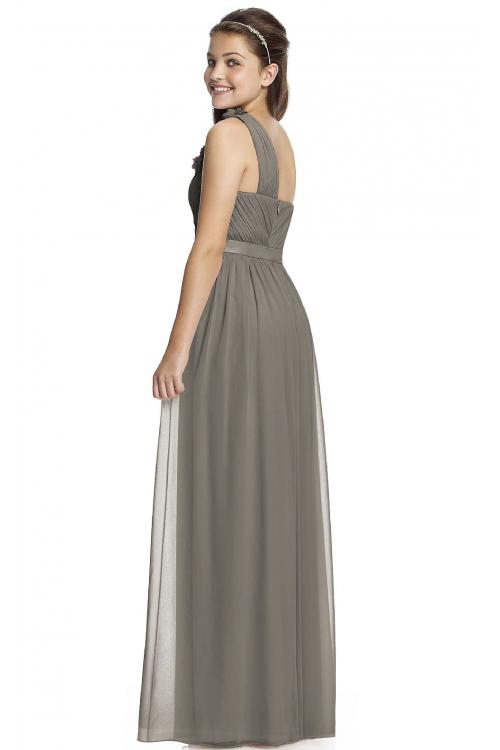 One Shoulder A-line Natural Chiffon Zipper Bridesmaid Dresses