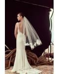 Single Layer Lace Tulle Bridal Veil for Elegant Vintage Bride