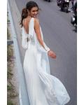  A-line Shoulder Straps Long Sleeve Beading Lace Pleated Floor-length Long Wedding Dresses