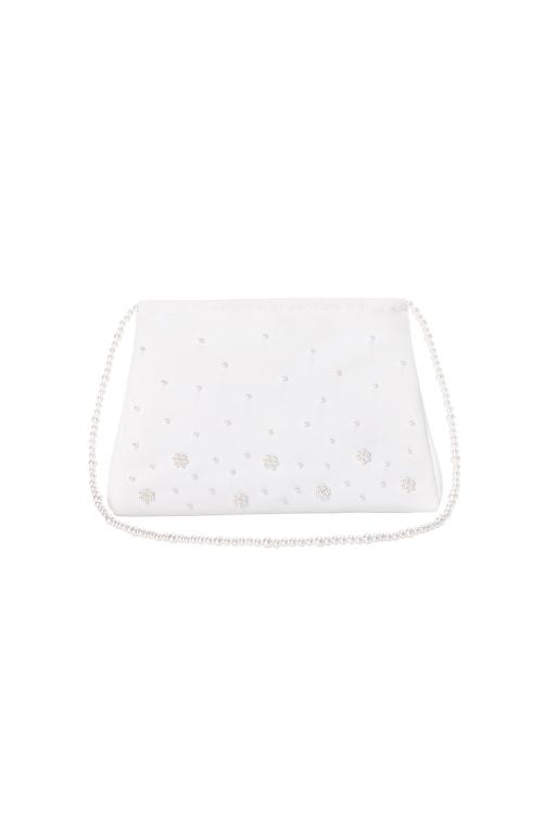 Unique White Wedding Bags With Pearls 