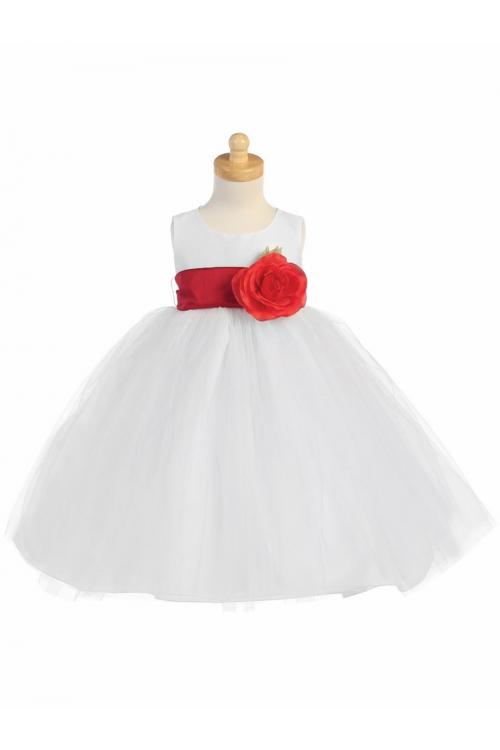 Sleeveless Tulle Baby Dresses with Flower and Bowknot