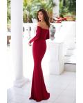  Sheath/Column Off-the-shoulder Long Sleeve Floor-length Long Jersey Evening Dresses