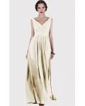 V-neck Natural Chiffon Floor-length A-line Bridesmaid Dresses