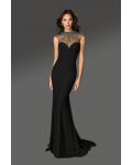  Trumpet/Mermaid Jewel Neckline Sleeveless Beading Sweep/Brush Train Long Jersey Cocktail Dresses