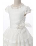 Nectarean Ball Gown Short Sleeve Bow(s) Floor-length Organza Communion Dresses 