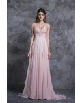Sweetheart Sleeveless Beading Floor length Long Chiffon Prom Dress