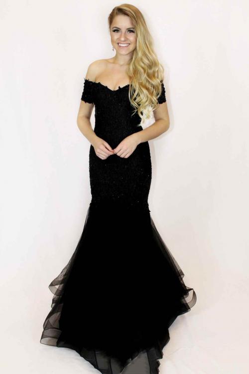 Off Shoulder Long Mermaid Sequin Lace Prom Dress Evening