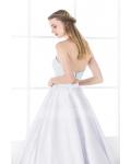 Modern Two Piece Sweetheart Long Princess A-line Satin Wedding Dress
