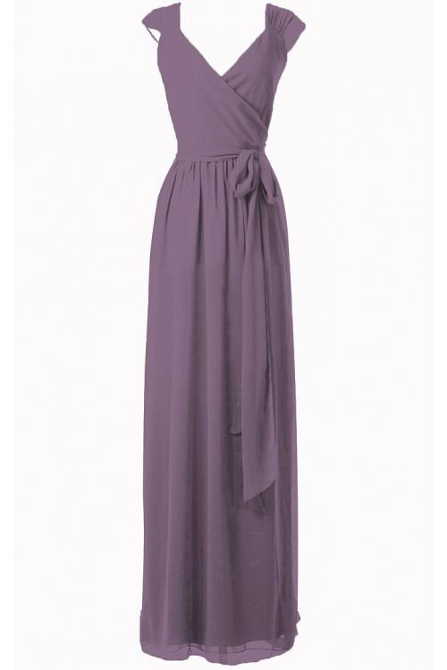 A-line Natural Chiffon Floor-length Rustic Bridesmaid Dresses