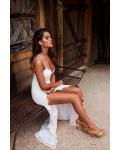  Elegant Sheath/Column Spaghetti Straps Sleeveless Lace Split Floor-length Long Wedding Dresses