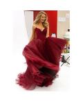  A-line Princess Strapless V-neck Floor-length Long Prom Dress