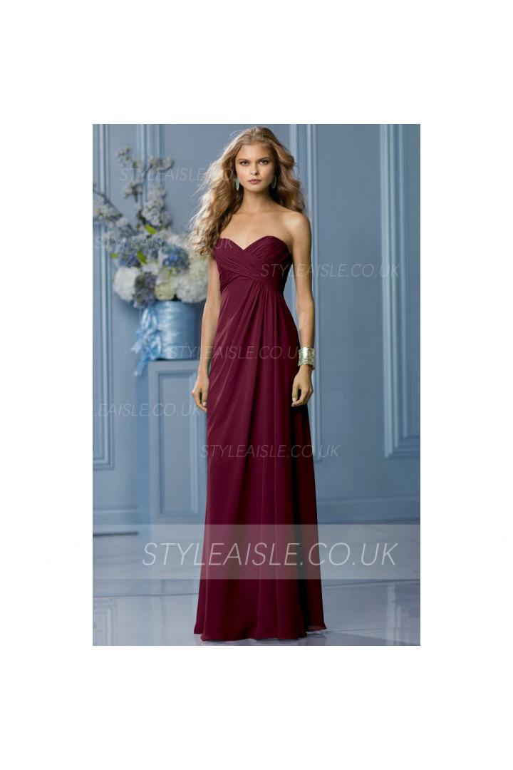 Zipper Sleeveless Floor-length Natural Sweetheart Bridesmaid Dresses