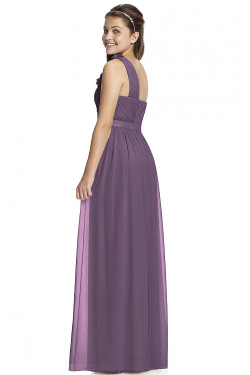 One Shoulder A-line Natural Chiffon Zipper Bridesmaid Dresses