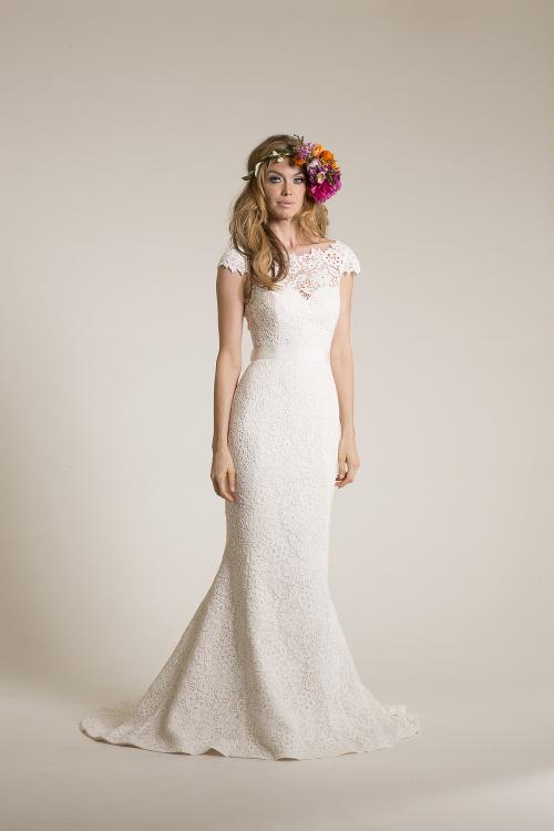 Exquisite Bateau Illusion Neck Lace Patterns Mermaid Wedding Dress 