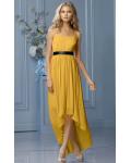 High Low Natural None A-line Sleeveless Chiffon Bridesmaid Dresses