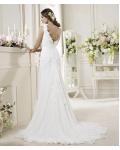 Simple Sheath/Column One Shoulder Hand Made Flowers Sweep/Brush Train Chiffon Wedding Dresses 