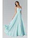 Beach Long Chiffon Strapless Sweetheart Pleated Bridesmaid Dress with Ribbon