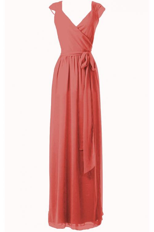 A-line Natural Chiffon Floor-length Rustic Bridesmaid Dresses