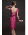 Charming Sheath Bateau Neck Beading&Sequins Bow(s) Pockets Short/Mini Satin Prom Dress 