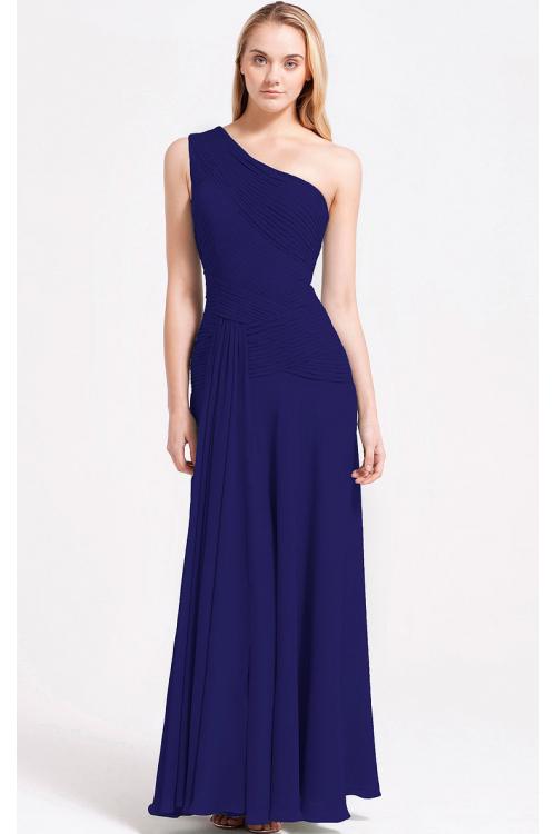 Zipper A-line Sleeveless Floor-length One Shoulder Bridesmaid Dresses