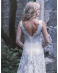 Illusion Neck Sleeveless A-line Lace Pattern Wedding Dress 