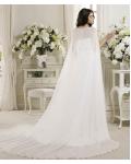 Simple Sheath/Column Sweetheart Beading Sweep/Brush Train Chiffon Wedding Dresses 