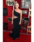 Kaley Cuoco at Screen Actors Guild Awards Asymmetrical One Shoulder Long Balck Chiffon Prom Dress 