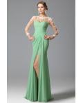  long sleeve lacy looks ruching sweep/brush train split chiffon evening dresses long