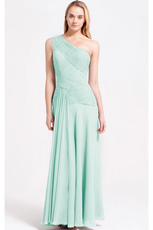 Zipper A-line Sleeveless Floor-length One Shoulder Bridesmaid Dresses