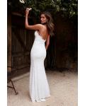  Elegant Sheath/Column Spaghetti Straps Sleeveless Lace Split Floor-length Long Wedding Dresses