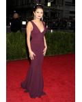 Met Gala Red Capet Selena Gomez Sheath Shoulder Straps Sleeveless V Back Floor-length Prom Dress
