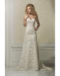 Exquisite A-line Strapless Beading&Sequins Lace Sweep/Brush Train Wedding Dresses 