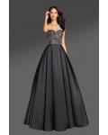  A-line Sweetheart Sleeveless Beading Bodice Floor-length Long Satin Cocktail Dresses